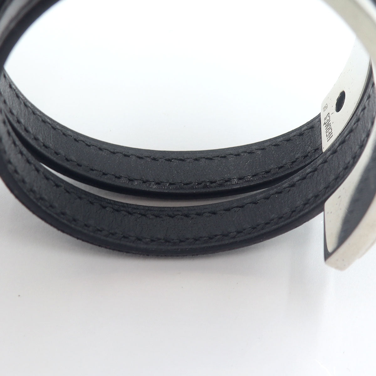 エルメス(Hermes)　プスプス　ブレスレット　腕回り17cm　重量22.75g　シルバー金具/レザー　レディース(中古)
