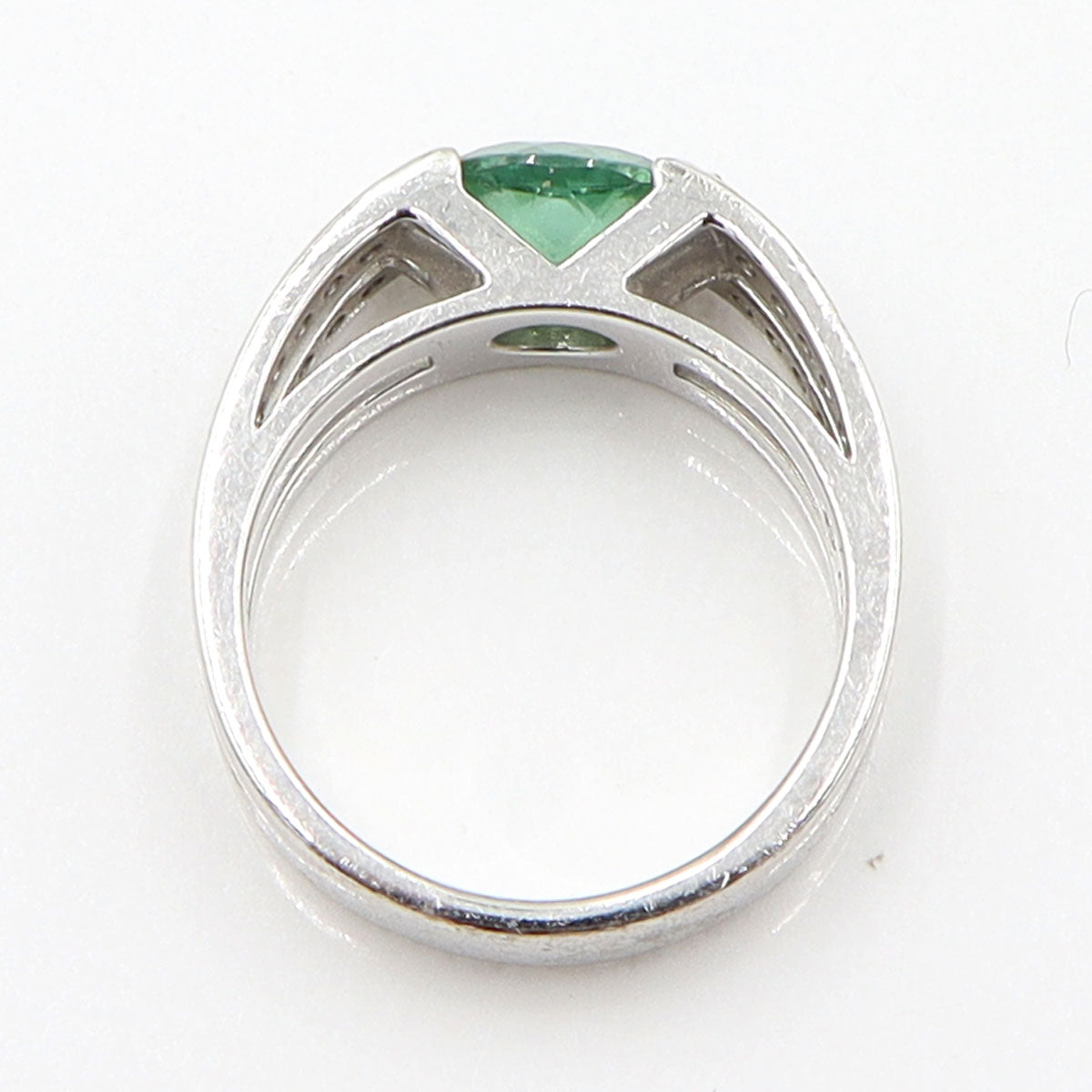 田崎真珠(TASAKI) Pt900トルマリンリング　T1.37ct　D0.18ct　リングサイズ12号　重量9.47g(石の重量含む)　レディース(中古)