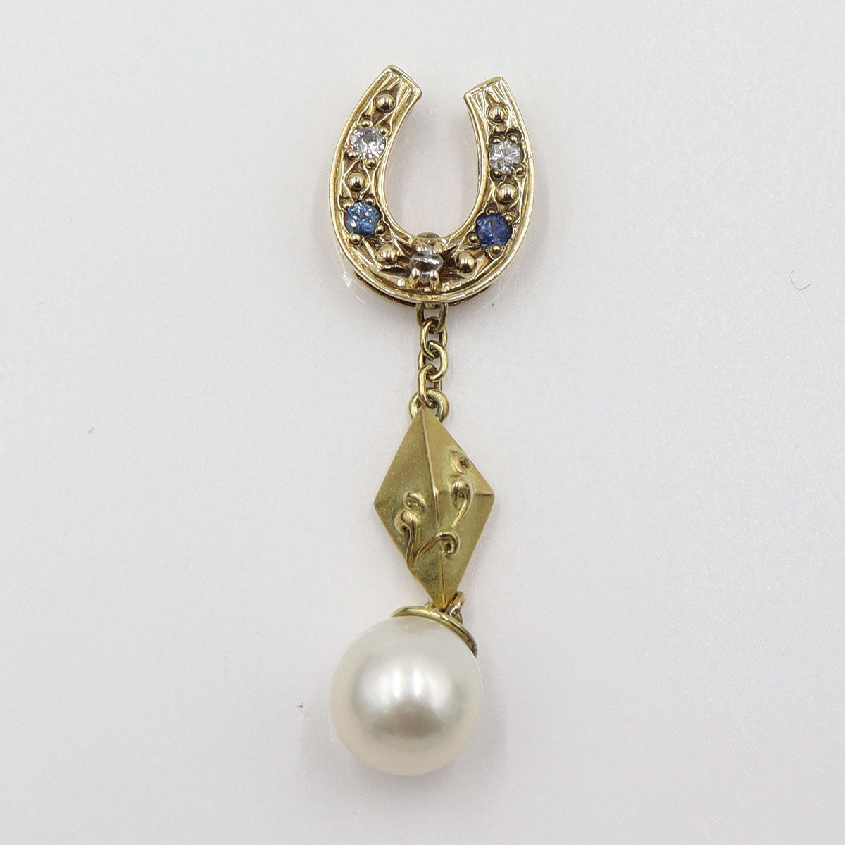 K18パールペンダントトップ　P8mm　D0.05ct　重量3.83g(石の重量含む)　レディース(中古)