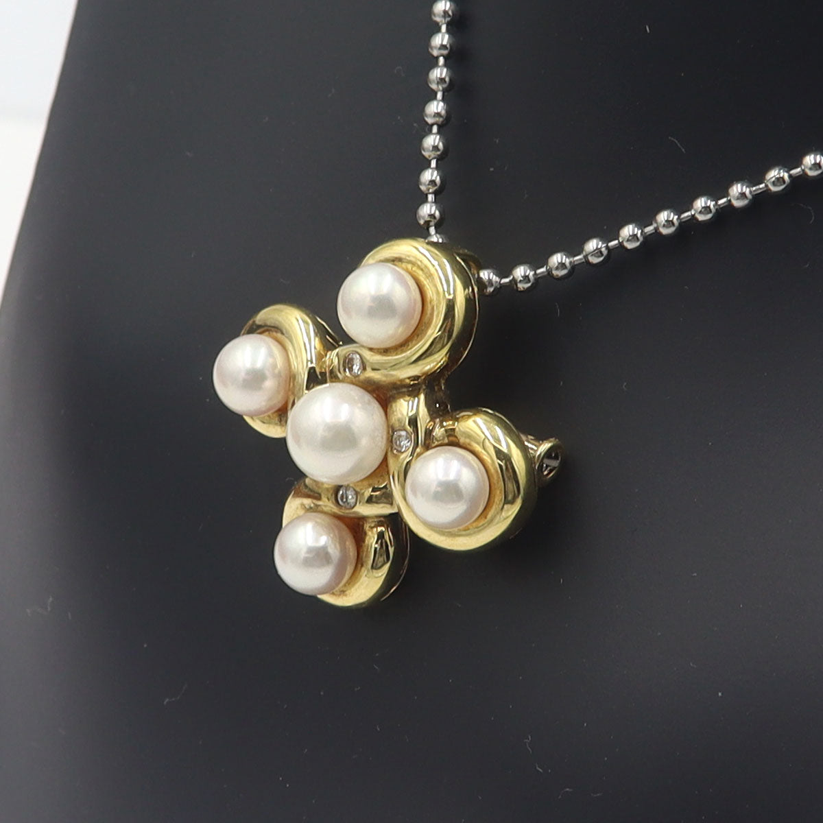 K18パールペンダントブローチ　D0.06ct　重量7.88g(石の重量含む)　W26.7mm×H26.7mm×10.0mm　レディース(中古)