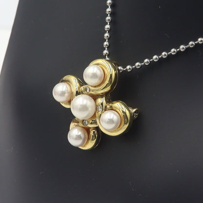 K18パールペンダントブローチ　D0.06ct　重量7.88g(石の重量含む)　W26.7mm×H26.7mm×10.0mm　レディース(中古)