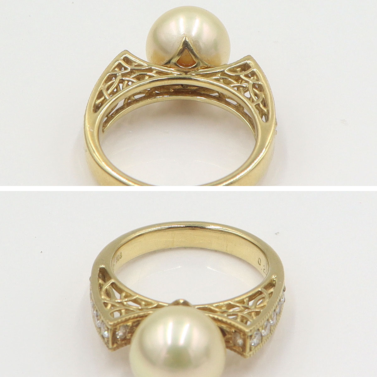 星の砂　K18パールダイヤモンドリング　D0.24ct　リングサイズ11号　重量6.19g　レディース(中古)