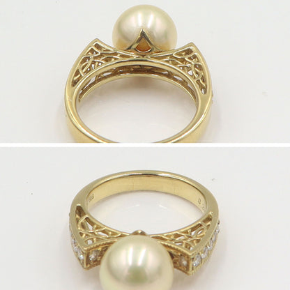 星の砂　K18パールダイヤモンドリング　D0.24ct　リングサイズ11号　重量6.19g　レディース(中古)