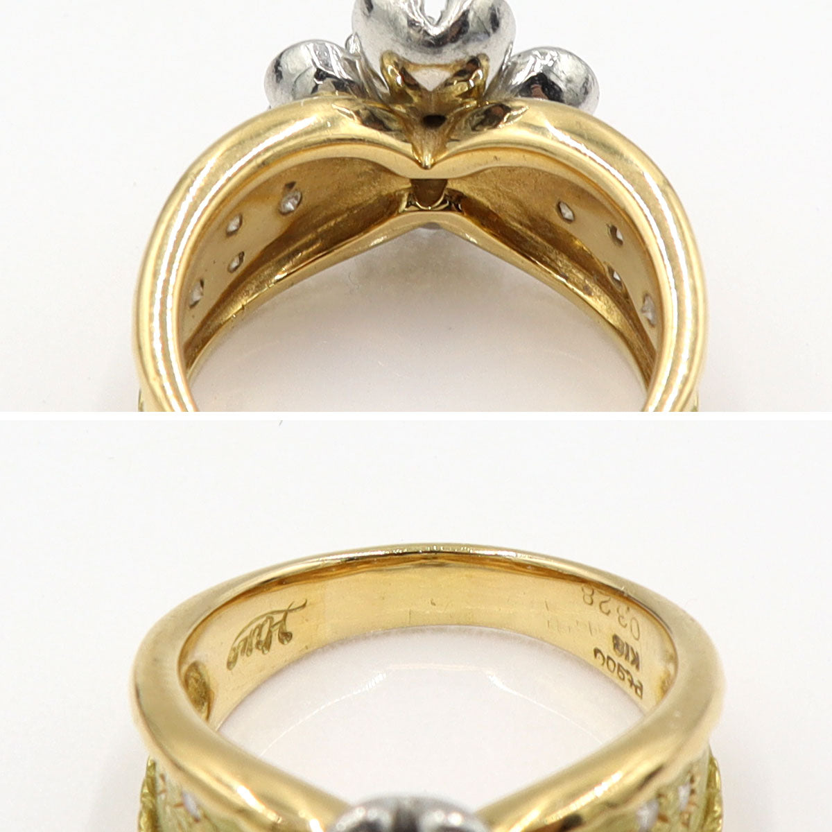 松井久子(マツイヒサコ/デザイナー)　K18/Pt900ダイヤモンドリング　D0.328ct　リングサイズ14号　重量11.69g(石の重量含む)　レディース(中古)