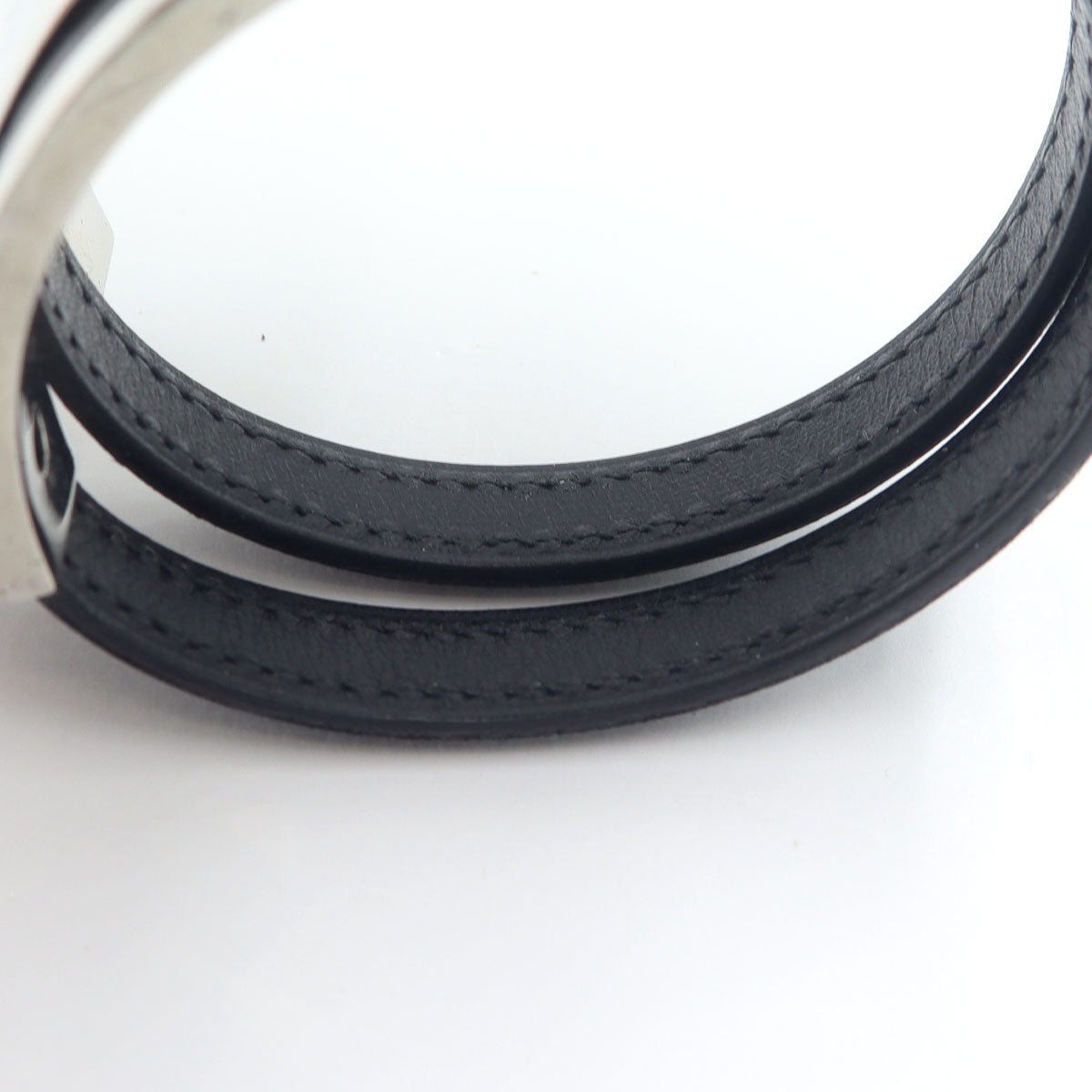 エルメス(Hermes)　プスプス　ブレスレット　腕回り17cm　重量22.75g　シルバー金具/レザー　レディース(中古)