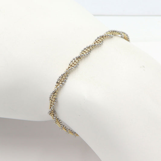 K18/Pt デザインブレスレット　腕回り17.5cm　重量4.70g　レディース(中古)