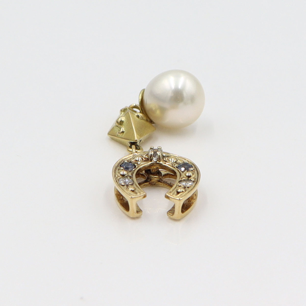 K18パールペンダントトップ　P8mm　D0.05ct　重量3.83g(石の重量含む)　レディース(中古)