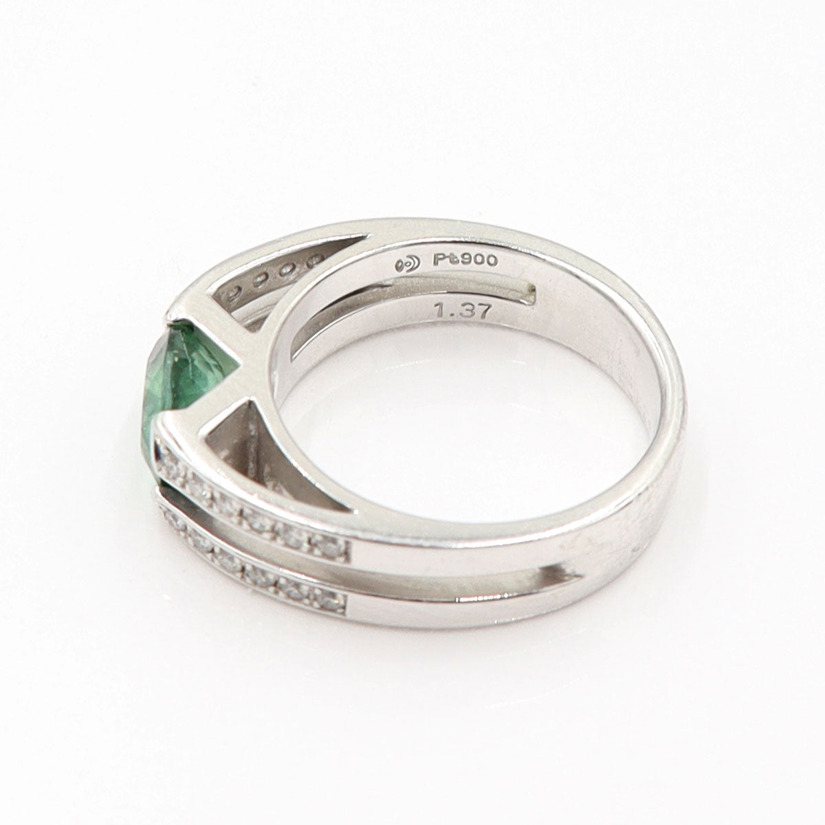 田崎真珠(TASAKI) Pt900トルマリンリング　T1.37ct　D0.18ct　リングサイズ12号　重量9.47g(石の重量含む)　レディース(中古)