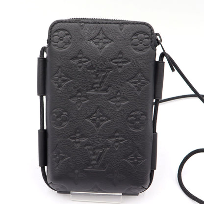 ルイ・ヴィトン(LOUIS VUITTON) モノグラム・シャドウ　レースアップ・ポーチ　M12601　ノワール　メンズ(中古)