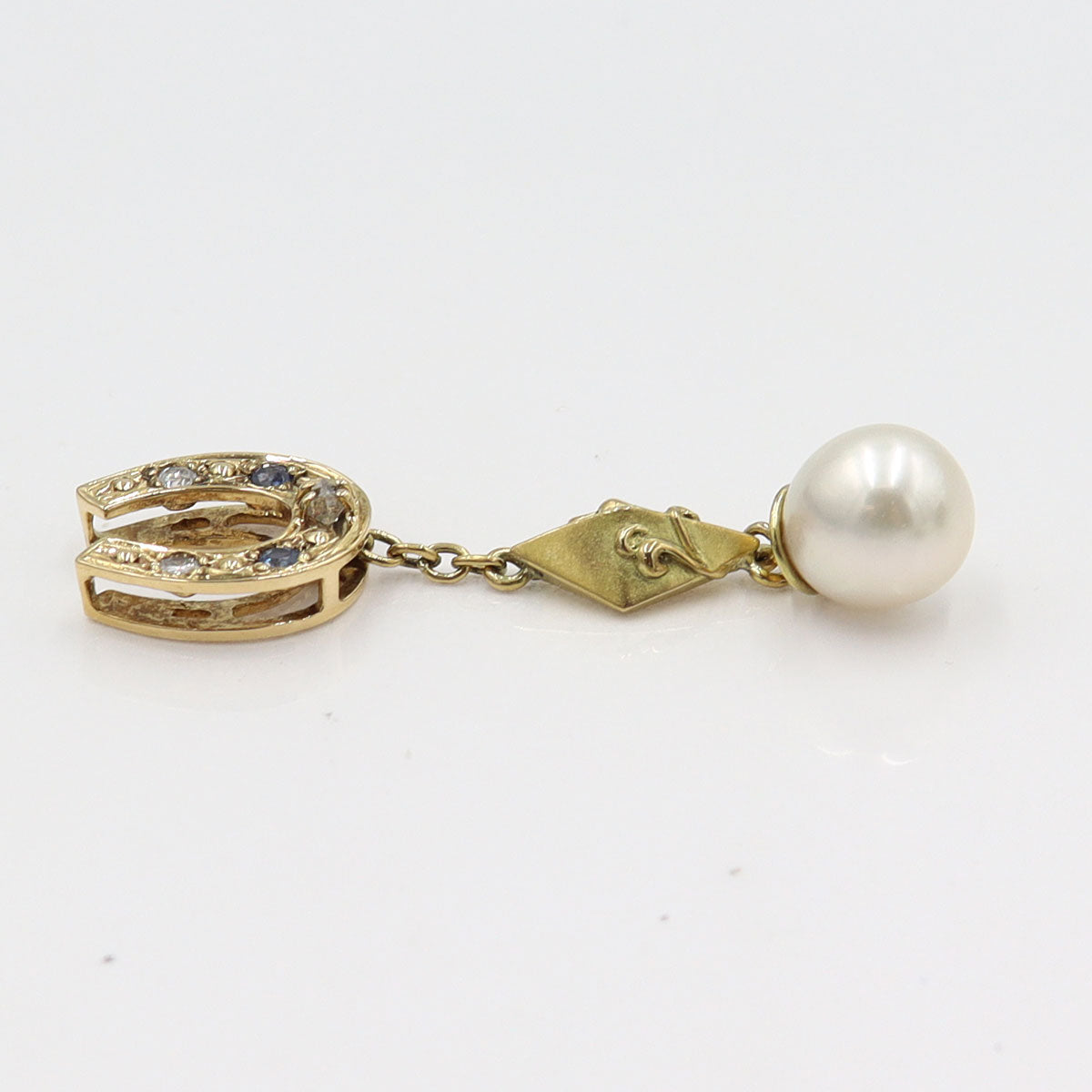 K18パールペンダントトップ　P8mm　D0.05ct　重量3.83g(石の重量含む)　レディース(中古)