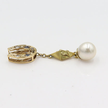 K18パールペンダントトップ　P8mm　D0.05ct　重量3.83g(石の重量含む)　レディース(中古)