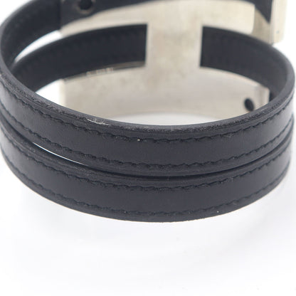 エルメス(Hermes)　プスプス　ブレスレット　腕回り17cm　重量22.75g　シルバー金具/レザー　レディース(中古)