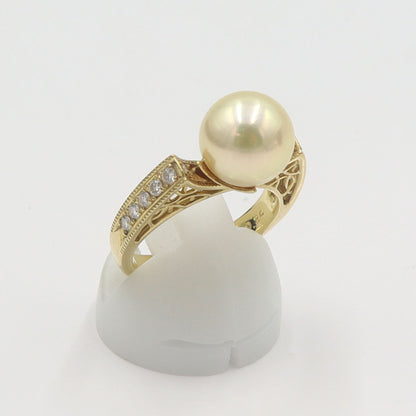 星の砂　K18パールダイヤモンドリング　D0.24ct　リングサイズ11号　重量6.19g　レディース(中古)