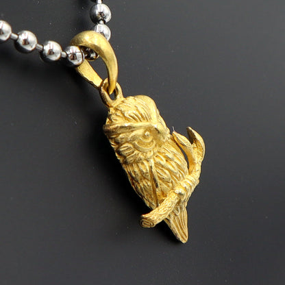 24Kペンダントトップ「フクロウ」　重量2.31g　アニマル　レディース(中古)