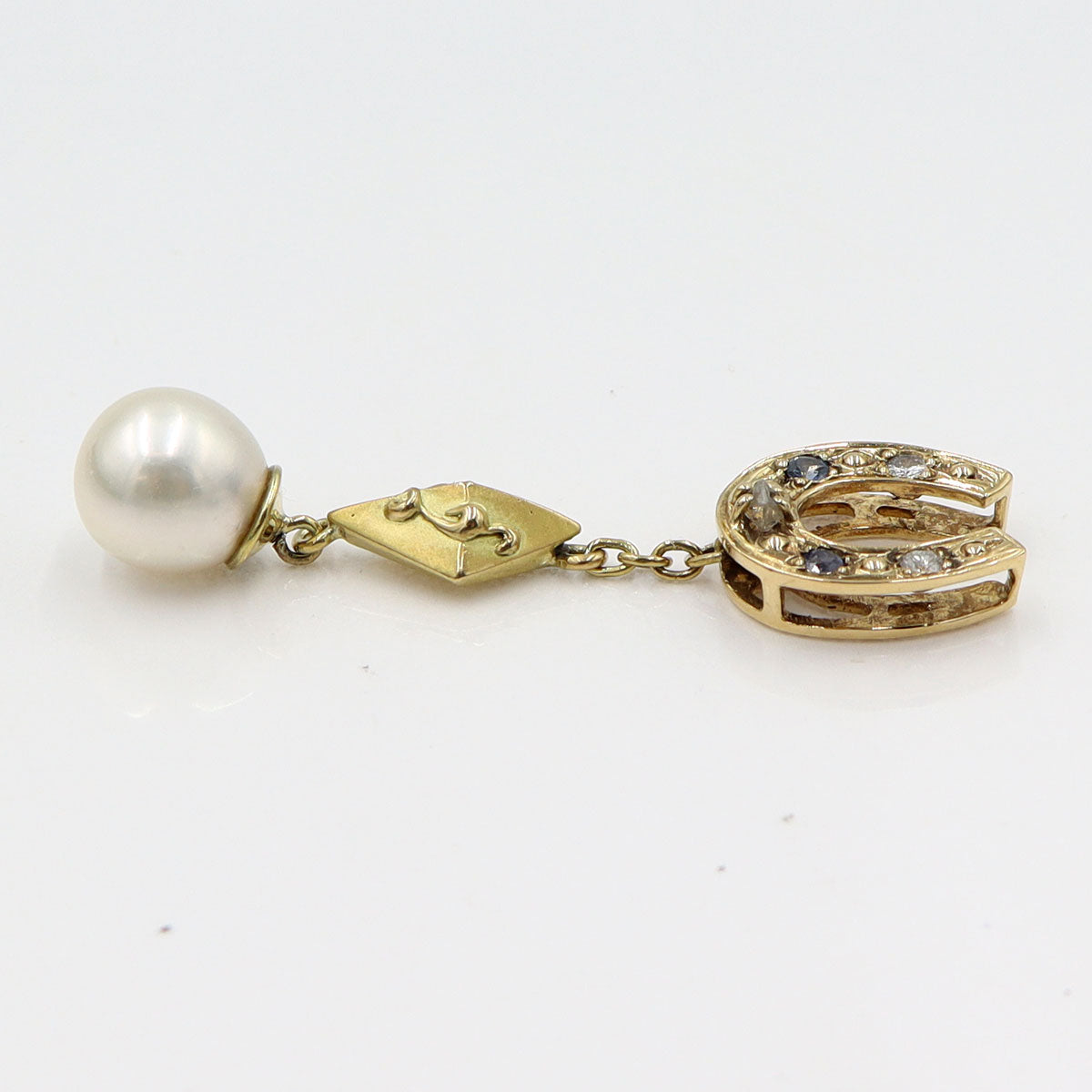 K18パールペンダントトップ　P8mm　D0.05ct　重量3.83g(石の重量含む)　レディース(中古)