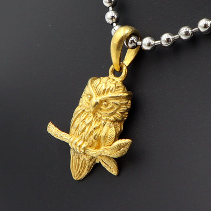 24Kペンダントトップ「フクロウ」　重量2.31g　アニマル　レディース(中古)