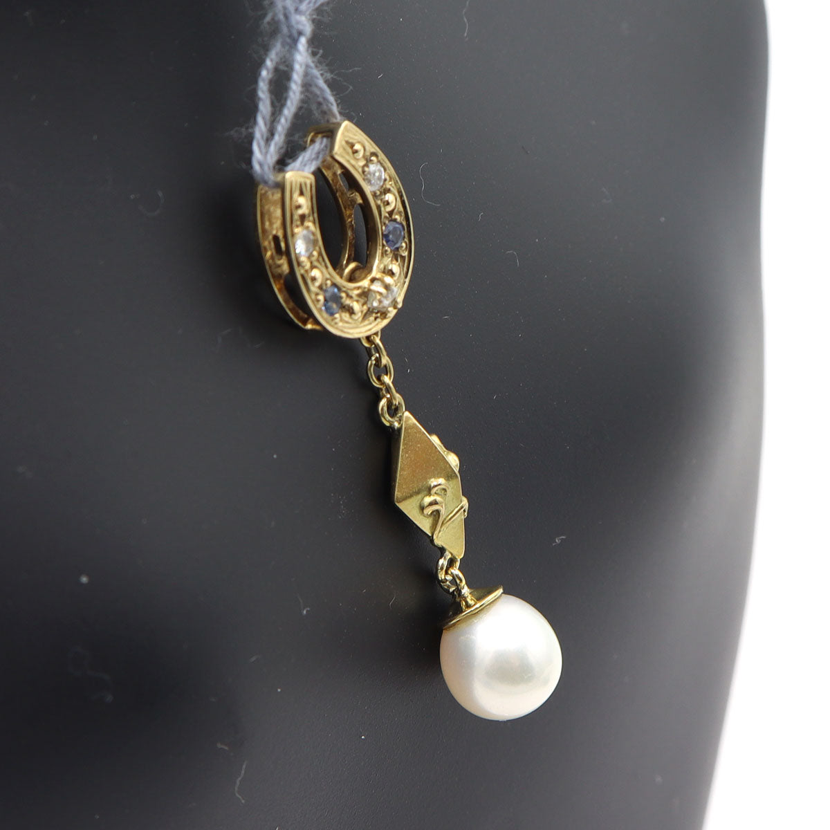 K18パールペンダントトップ　P8mm　D0.05ct　重量3.83g(石の重量含む)　レディース(中古)