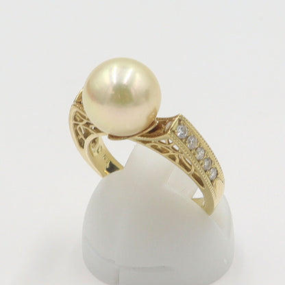 星の砂　K18パールダイヤモンドリング　D0.24ct　リングサイズ11号　重量6.19g　レディース(中古)