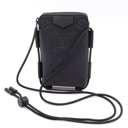 ルイ・ヴィトン(LOUIS VUITTON) モノグラム・シャドウ　レースアップ・ポーチ　M12601　ノワール　メンズ(中古)