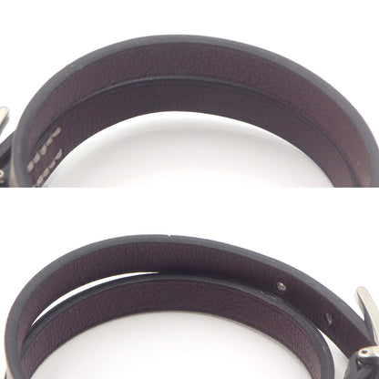 エルメス(Hermes)　レザーブレスレット　ビーアピ　ドゥブルトゥール　腕回り15.5～16.5cm　重量6.94g　レディース(中古)