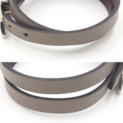 エルメス(Hermes)　レザーブレスレット　ビーアピ　ドゥブルトゥール　腕回り15.5～16.5cm　重量6.94g　レディース(中古)
