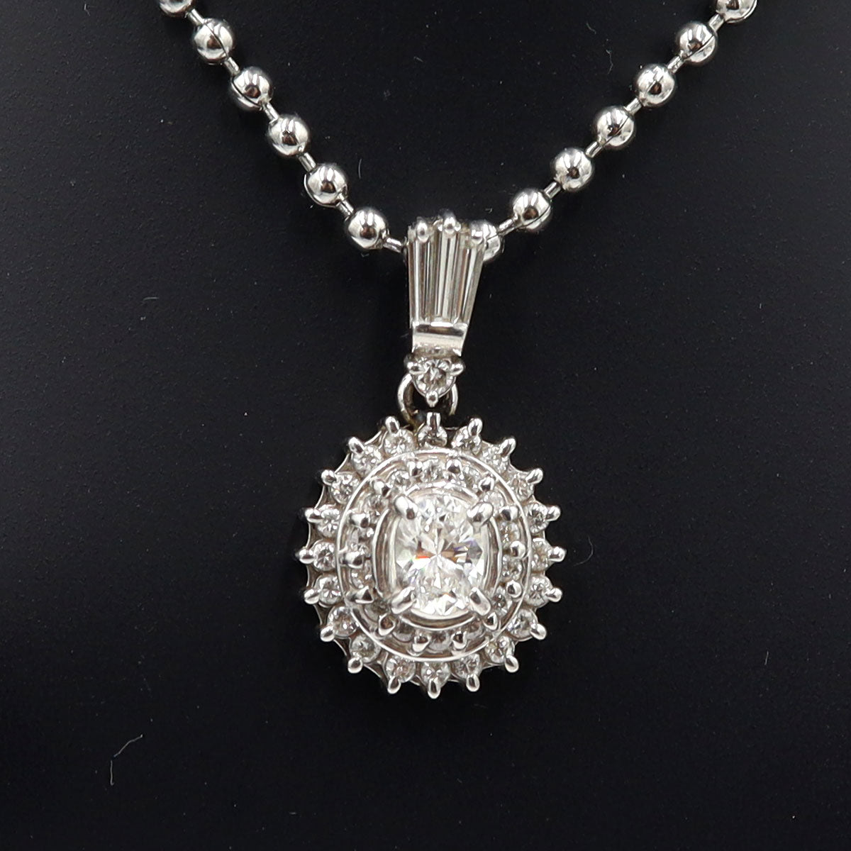 Pt900ダイヤモンドペンダントトップ　D0.33ct　D0.39ct　重量3.80g(石の重量含む)　レディース(中古)