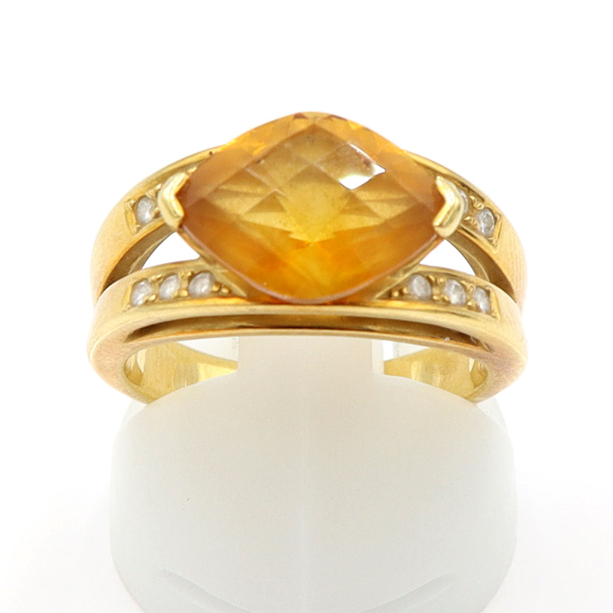 田崎真珠(TASAKI) K18シトリンリング　D0.11ct　リングサイズ12号　重量8.13g(石の重量含む)　レディース(中古)