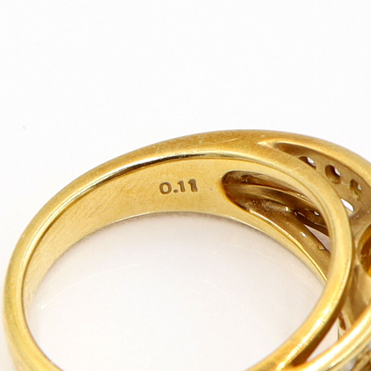 田崎真珠(TASAKI) K18シトリンリング　D0.11ct　リングサイズ12号　重量8.13g(石の重量含む)　レディース(中古)