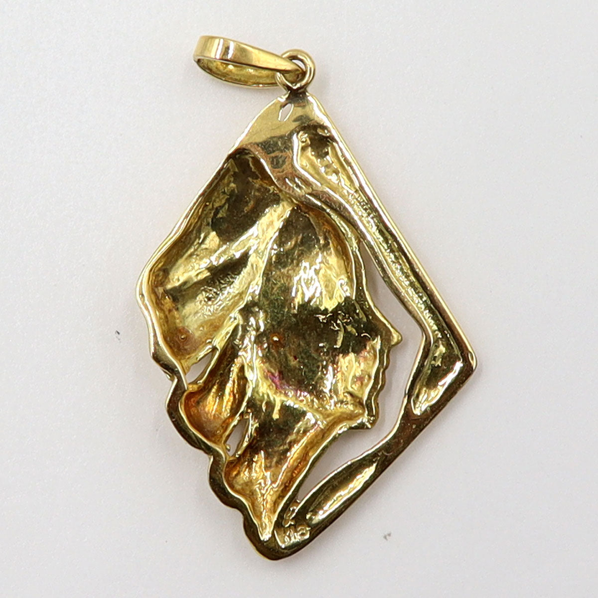 K18デザインペンダントトップ「女性・横顔」　重量3.73ｇ　レディース(中古)