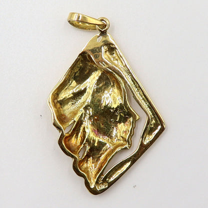 K18デザインペンダントトップ「女性・横顔」　重量3.73ｇ　レディース(中古)