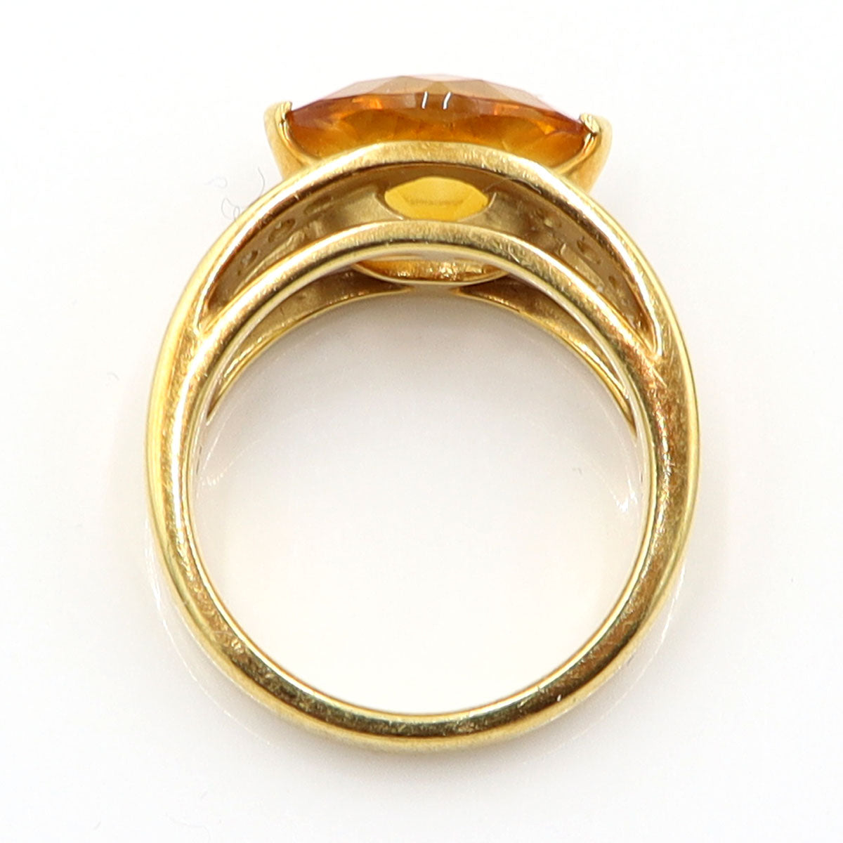 田崎真珠(TASAKI) K18シトリンリング　D0.11ct　リングサイズ12号　重量8.13g(石の重量含む)　レディース(中古)