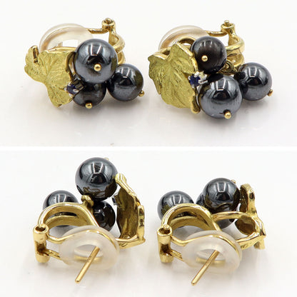 石川暢子(イシカワ ノブコ/デザイナー)　K18/Pt900デザインピアス　ヘマタイト　重量11.38g(両耳/石の重量含む)　レディース(中古)