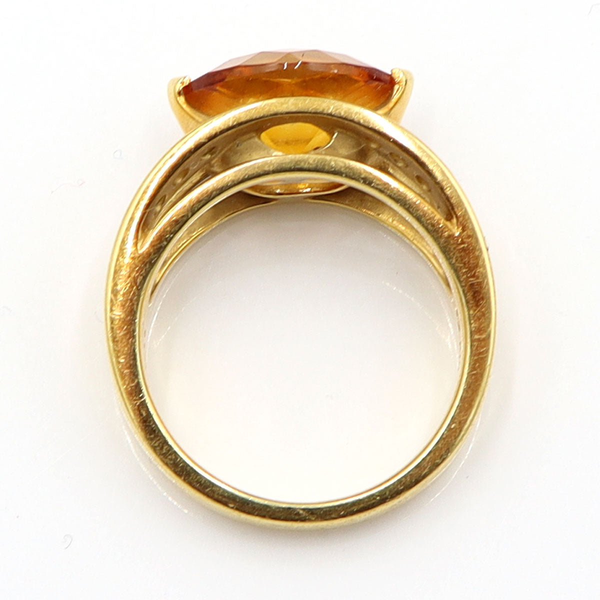 田崎真珠(TASAKI) K18シトリンリング　D0.11ct　リングサイズ12号　重量8.13g(石の重量含む)　レディース(中古)