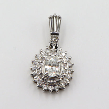 Pt900ダイヤモンドペンダントトップ　D0.33ct　D0.39ct　重量3.80g(石の重量含む)　レディース(中古)