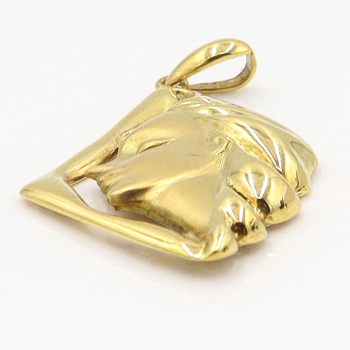 K18デザインペンダントトップ「女性・横顔」　重量3.73ｇ　レディース(中古)