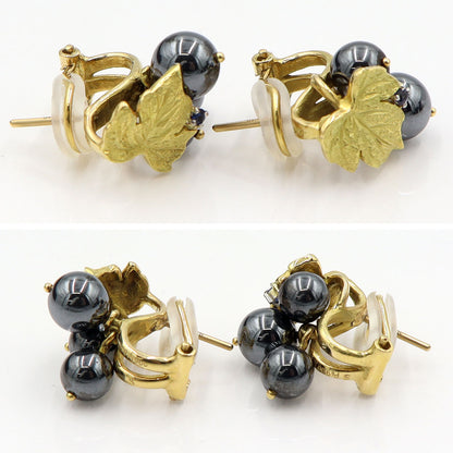 石川暢子(イシカワ ノブコ/デザイナー)　K18/Pt900デザインピアス　ヘマタイト　重量11.38g(両耳/石の重量含む)　レディース(中古)