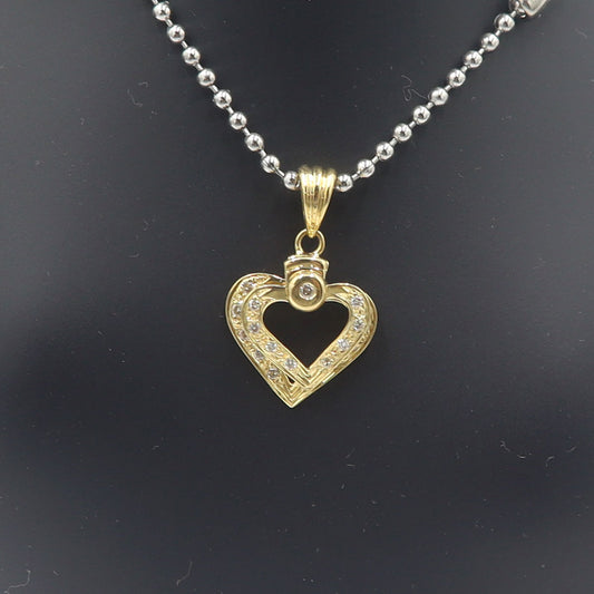 750ダイヤモンドペンダントトップ　D0.15ct　重量2.71g　トップサイズW14.5mm×H17.3mm×D6.2mm　レディース(中古)