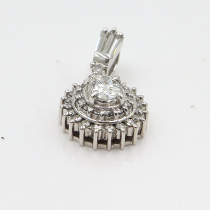 Pt900ダイヤモンドペンダントトップ　D0.33ct　D0.39ct　重量3.80g(石の重量含む)　レディース(中古)
