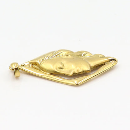 K18デザインペンダントトップ「女性・横顔」　重量3.73ｇ　レディース(中古)