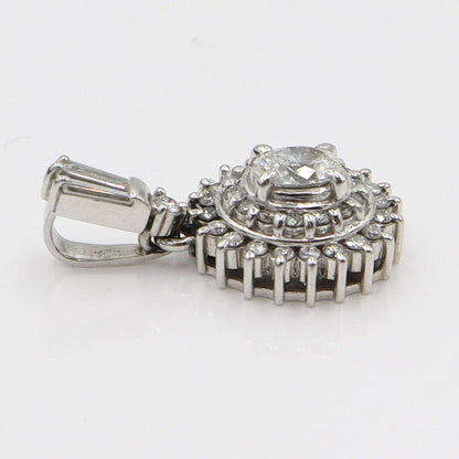 Pt900ダイヤモンドペンダントトップ　D0.33ct　D0.39ct　重量3.80g(石の重量含む)　レディース(中古)