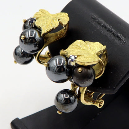 石川暢子(イシカワ ノブコ/デザイナー)　K18/Pt900デザインピアス　ヘマタイト　重量11.38g(両耳/石の重量含む)　レディース(中古)