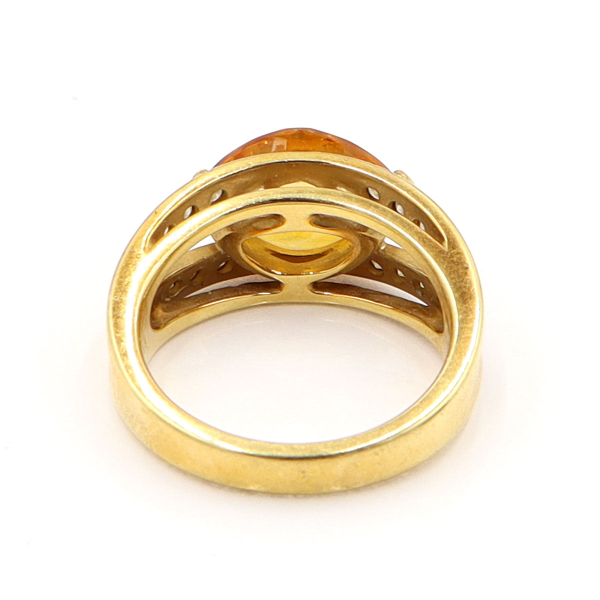 田崎真珠(TASAKI) K18シトリンリング　D0.11ct　リングサイズ12号　重量8.13g(石の重量含む)　レディース(中古)