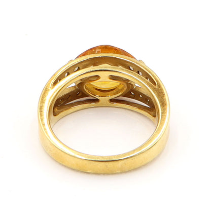 田崎真珠(TASAKI) K18シトリンリング　D0.11ct　リングサイズ12号　重量8.13g(石の重量含む)　レディース(中古)