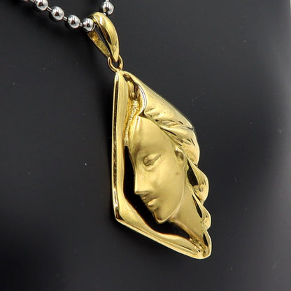 K18デザインペンダントトップ「女性・横顔」　重量3.73ｇ　レディース(中古)