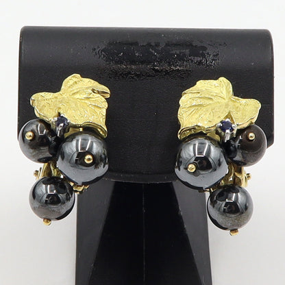 石川暢子(イシカワ ノブコ/デザイナー)　K18/Pt900デザインピアス　ヘマタイト　重量11.38g(両耳/石の重量含む)　レディース(中古)