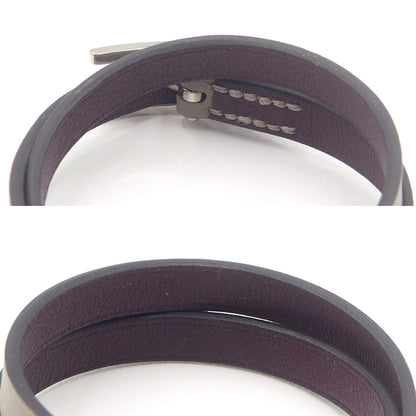 エルメス(Hermes)　レザーブレスレット　ビーアピ　ドゥブルトゥール　腕回り15.5～16.5cm　重量6.94g　レディース(中古)