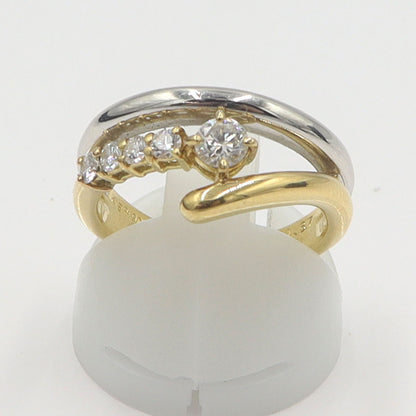 星の砂　K18/Pt900ダイヤモンドリング　D0.37ct　リングサイズ10号　重量7.30g　レディース(中古)