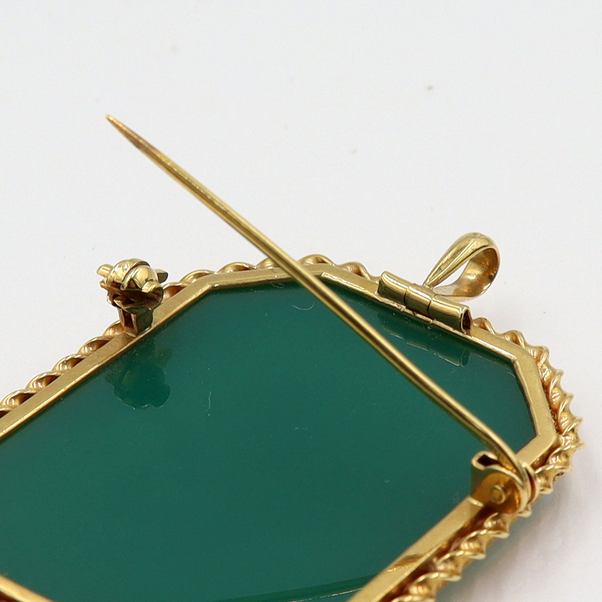 K18枠メノウカメオペンダントトップ・ブローチ　重量13.09g(石の重量含む)　レディース(中古)