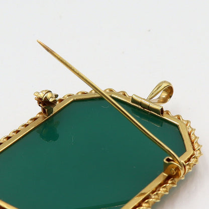 K18枠メノウカメオペンダントトップ・ブローチ　重量13.09g(石の重量含む)　レディース(中古)