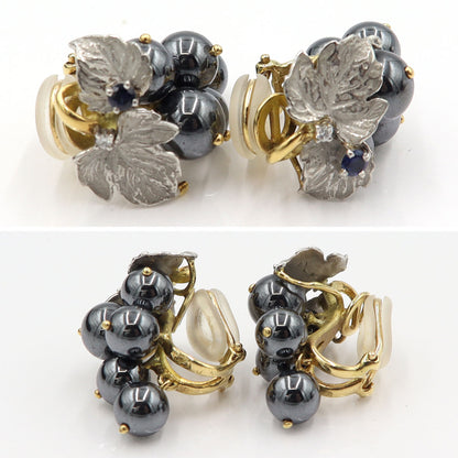 石川暢子(イシカワ ノブコ/デザイナー)　K18/Pt900イヤリング　ヘマタイト　重量15.0g(両耳/石の重量含む)　レディース(中古)